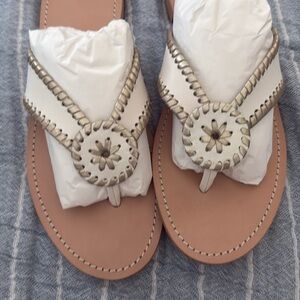 Jack Rogers White Leather Sandals
